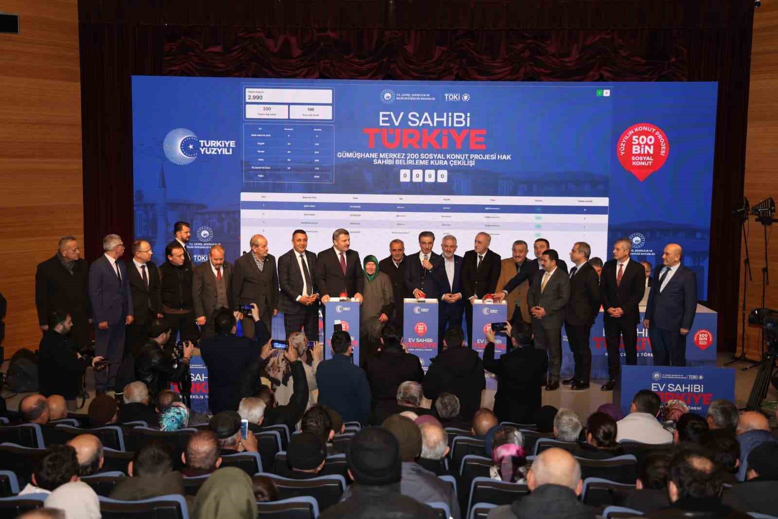 Gümüşhane’de TOKİ kura çekimiyle 940 konutun hak sahipleri belirlendi

