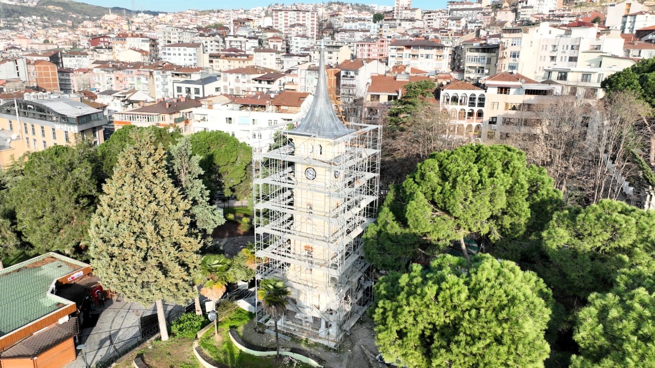 İzmit Saat Kulesi’nde restorasyon çalışmaları sona yaklaştı
