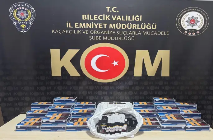 Bilecik’te araçtan binlerce makaron çıktı
