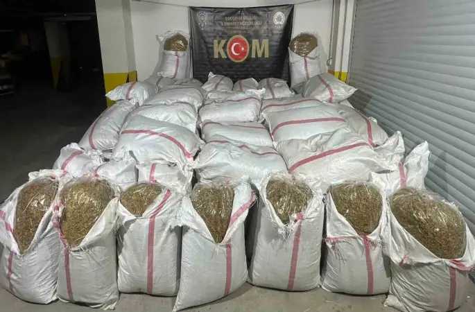 Eskişehir’de 7 milyon 300 bin dal makaron, 1 ton kaçak tütün ele geçirildi
